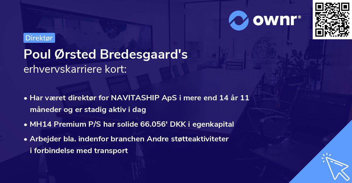 Poul Ørsted Bredesgaard's erhvervskarriere kort