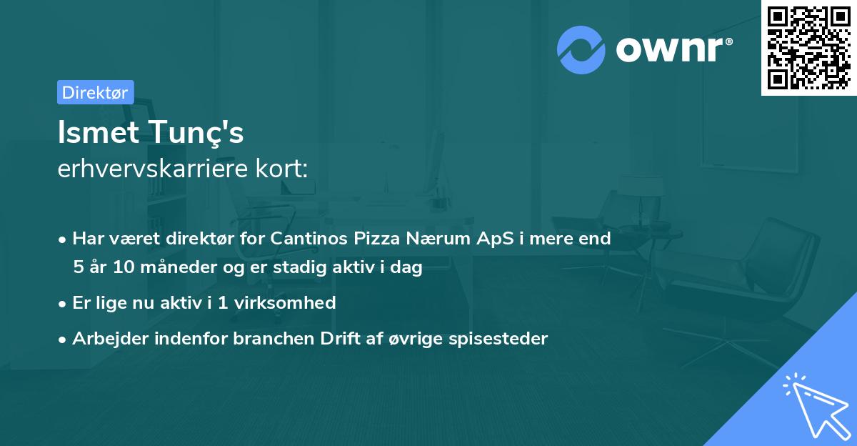 Ismet Tunç's erhvervskarriere kort