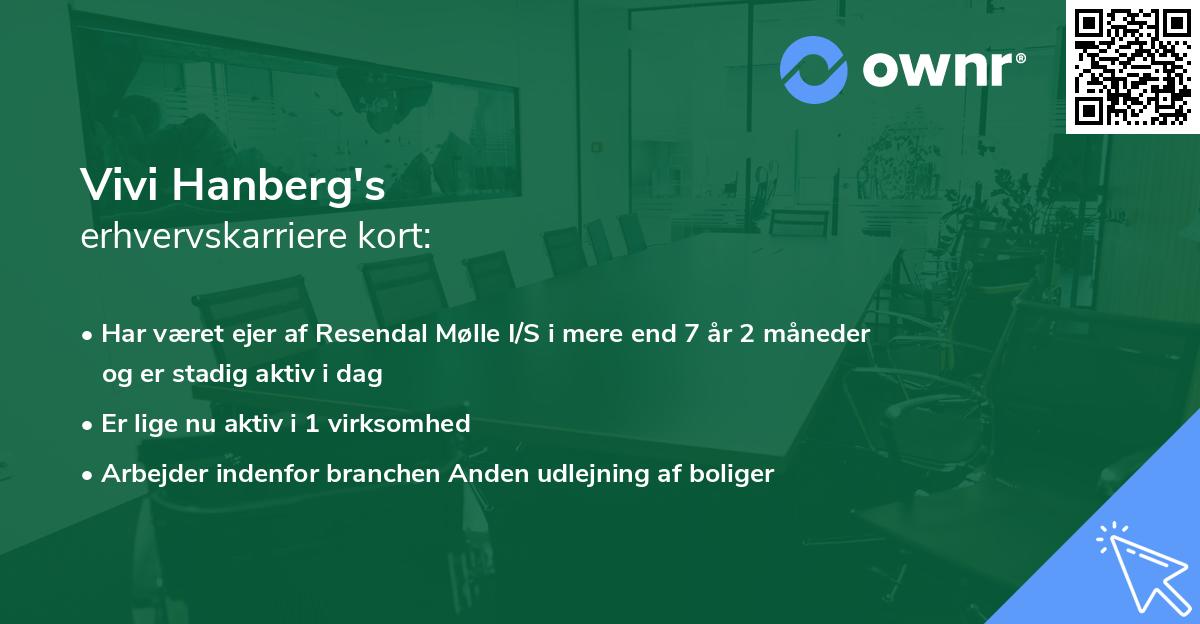 Vivi Hanberg's erhvervskarriere kort