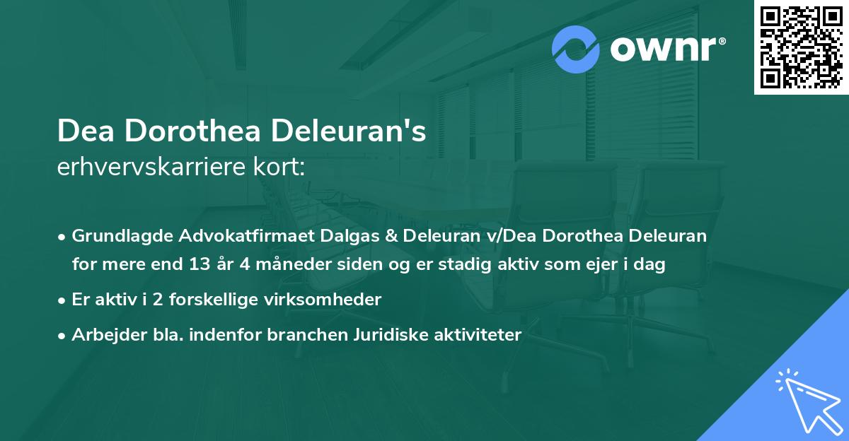 Dea Dorothea Deleuran's erhvervskarriere kort