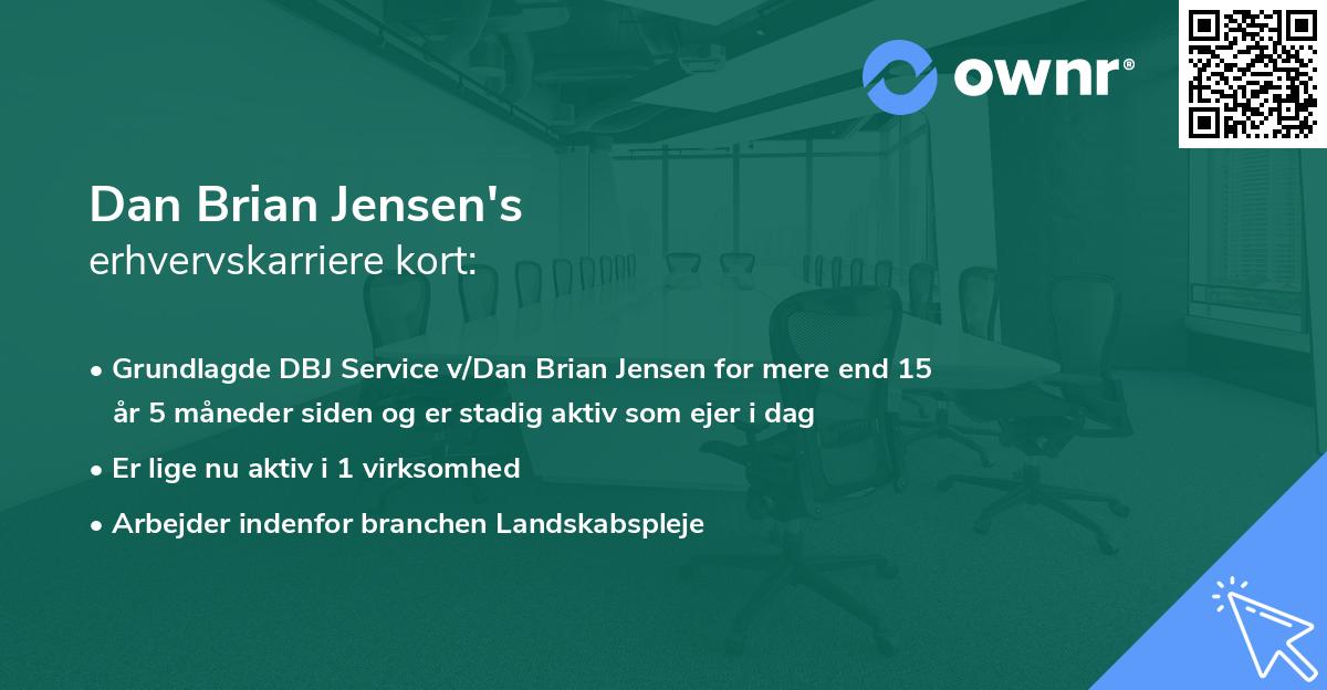 Dan Brian Jensen's erhvervskarriere kort