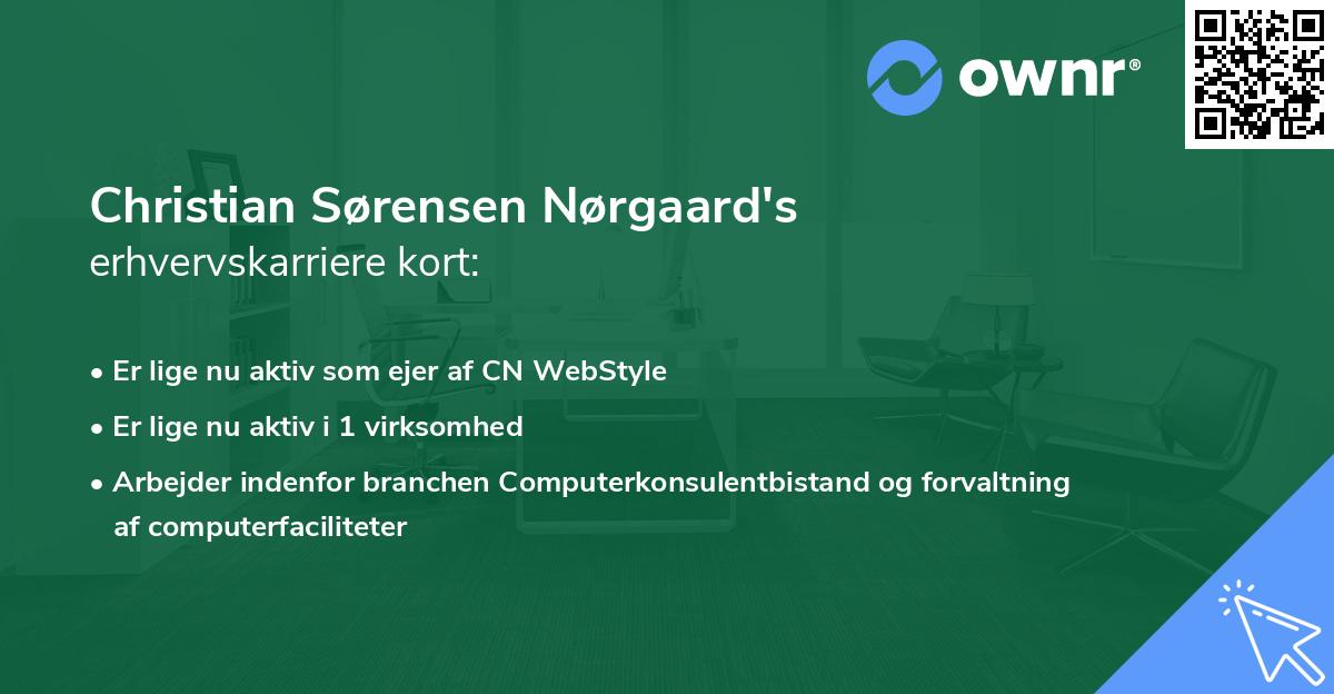 Christian Sørensen Nørgaard's erhvervskarriere kort