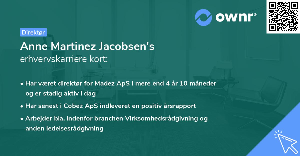 Anne Martinez Jacobsen's erhvervskarriere kort