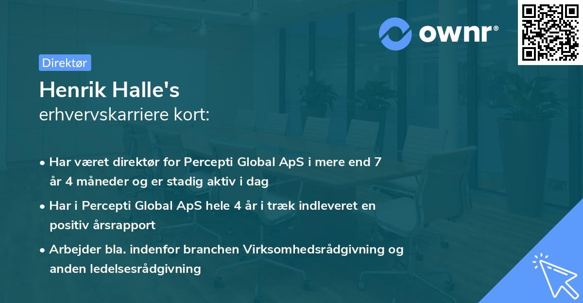 Henrik Halle's erhvervskarriere kort