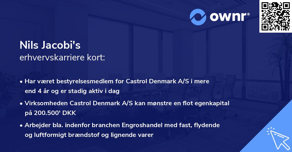 Nils Jacobi's erhvervskarriere kort
