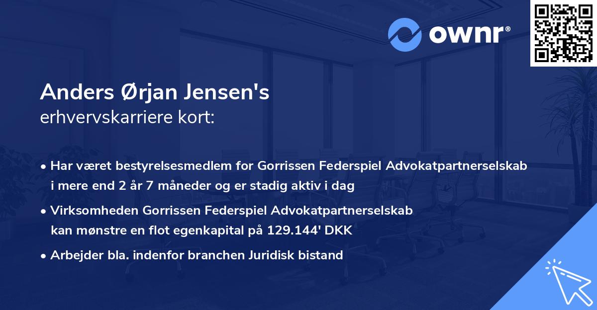 Anders Ørjan Jensen's erhvervskarriere kort