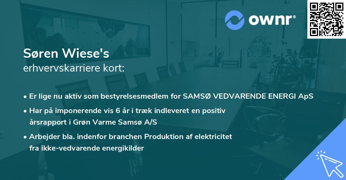 Søren Wiese's erhvervskarriere kort