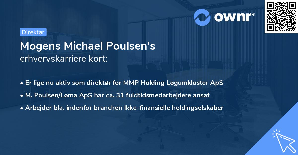 Mogens Michael Poulsen's erhvervskarriere kort