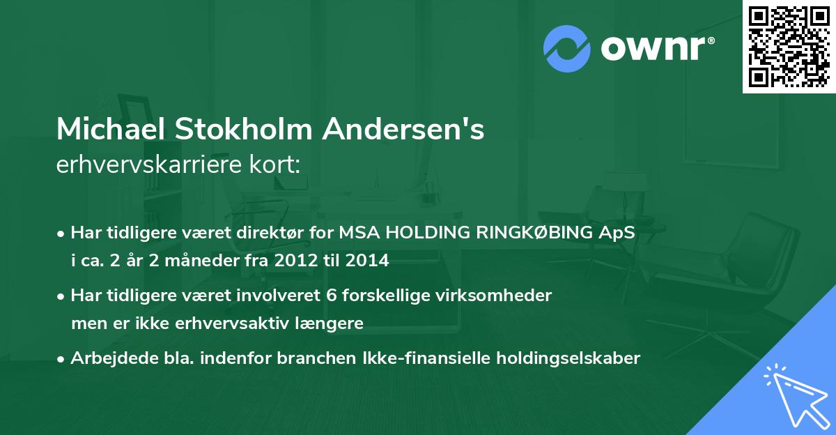 Michael Stokholm Andersen's erhvervskarriere kort