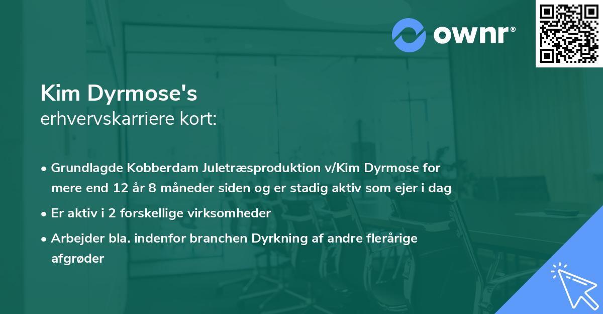 Kim Dyrmose's erhvervskarriere kort