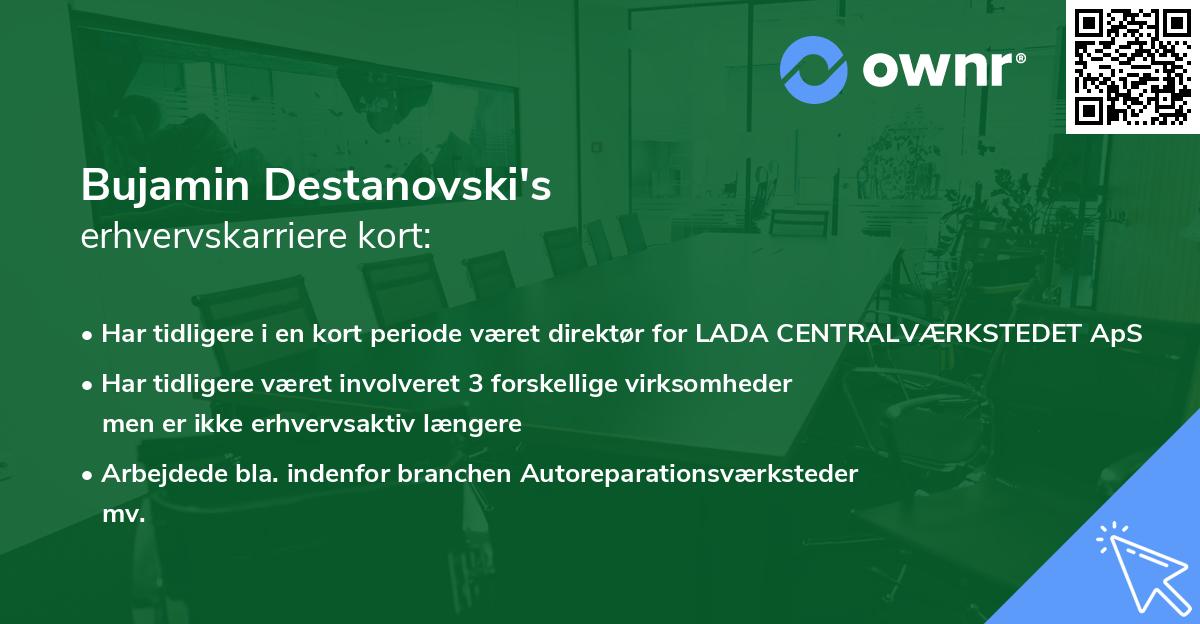 Bujamin Destanovski's erhvervskarriere kort