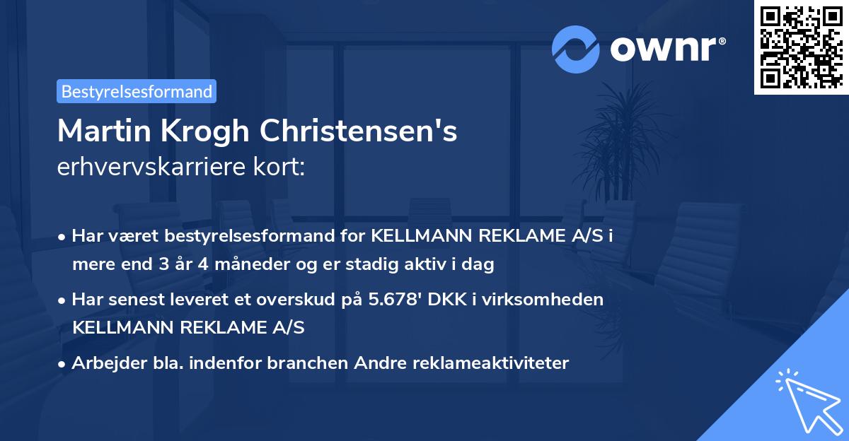 Martin Krogh Christensen's erhvervskarriere kort