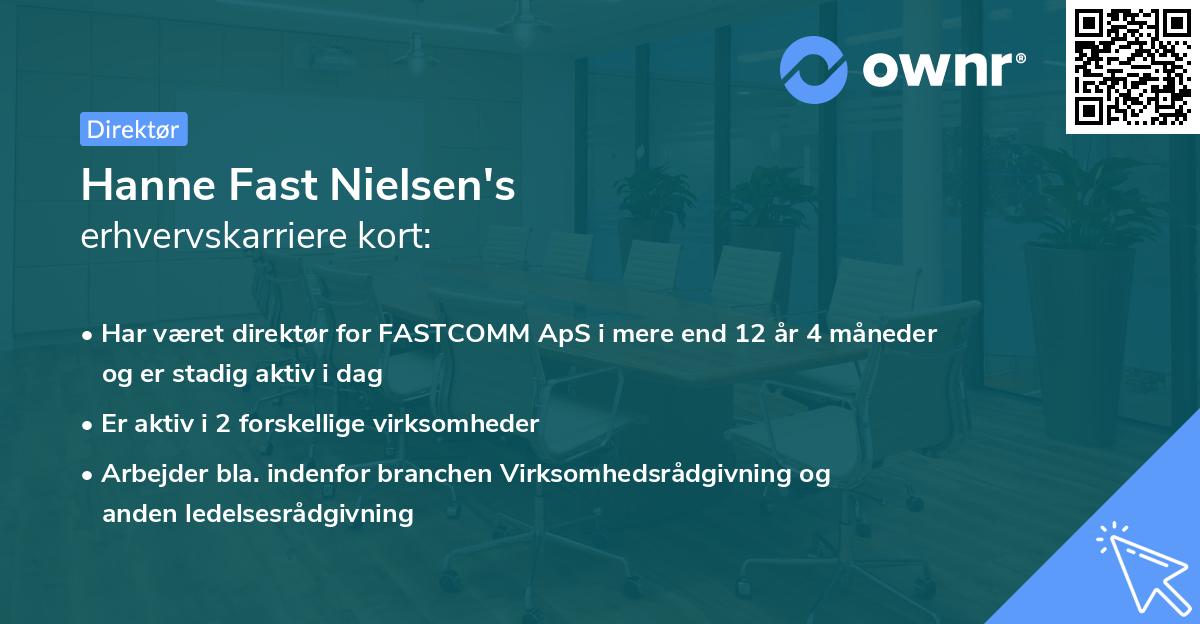 Hanne Fast Nielsen's erhvervskarriere kort