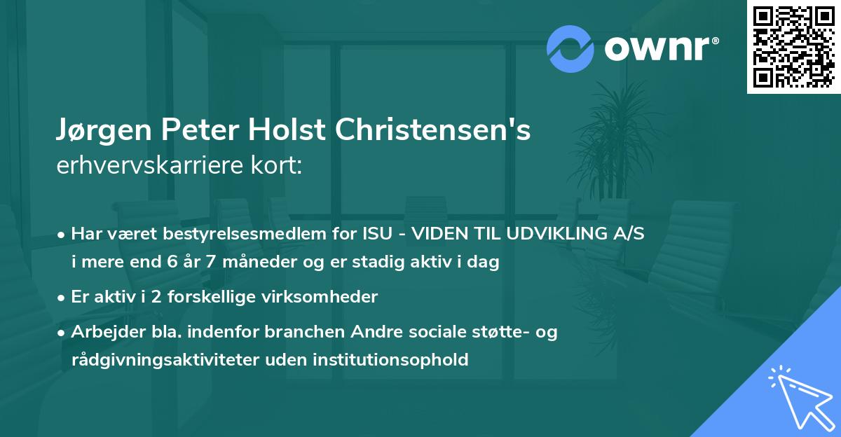 Jørgen Peter Holst Christensen's erhvervskarriere kort