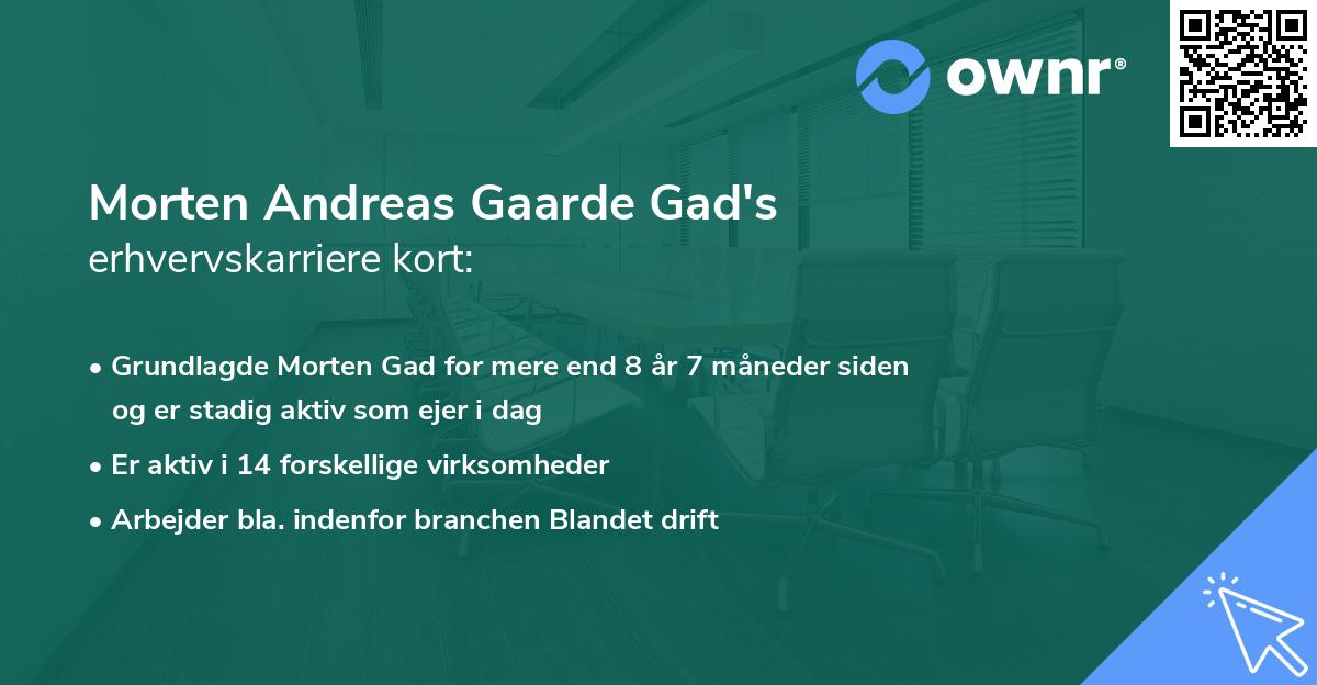 Morten Andreas Gaarde Gad's erhvervskarriere kort