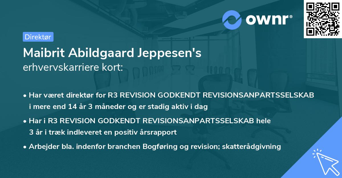 Maibrit Abildgaard Jeppesen's erhvervskarriere kort