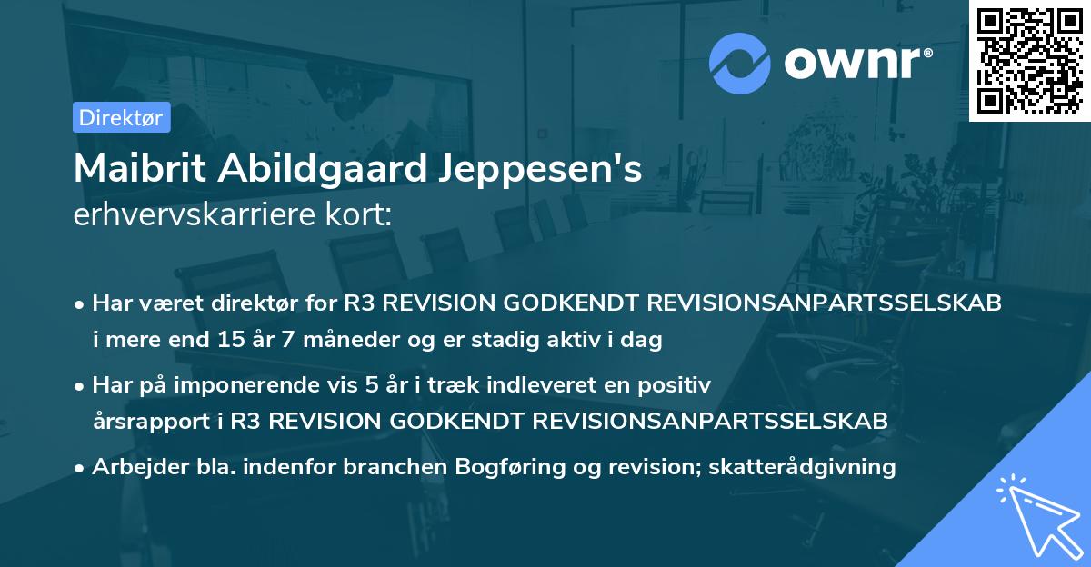 Maibrit Abildgaard Jeppesen's erhvervskarriere kort