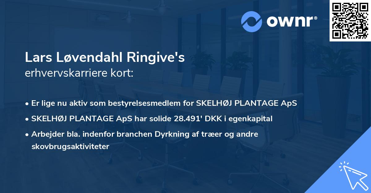 Lars Løvendahl Ringive's erhvervskarriere kort