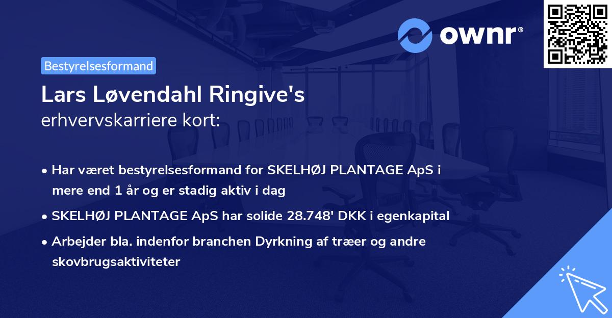Lars Løvendahl Ringive's erhvervskarriere kort