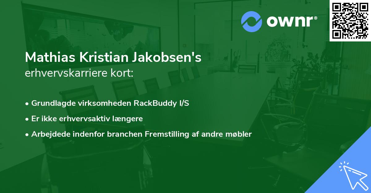 Mathias Kristian Jakobsen's erhvervskarriere kort