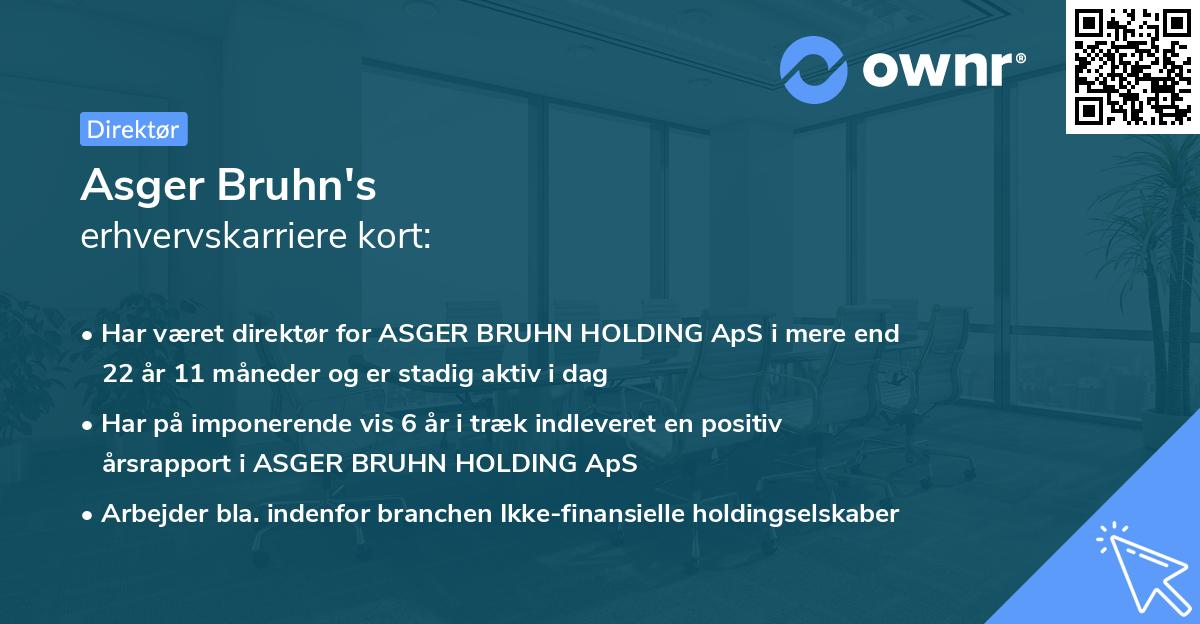 Asger Bruhn's erhvervskarriere kort