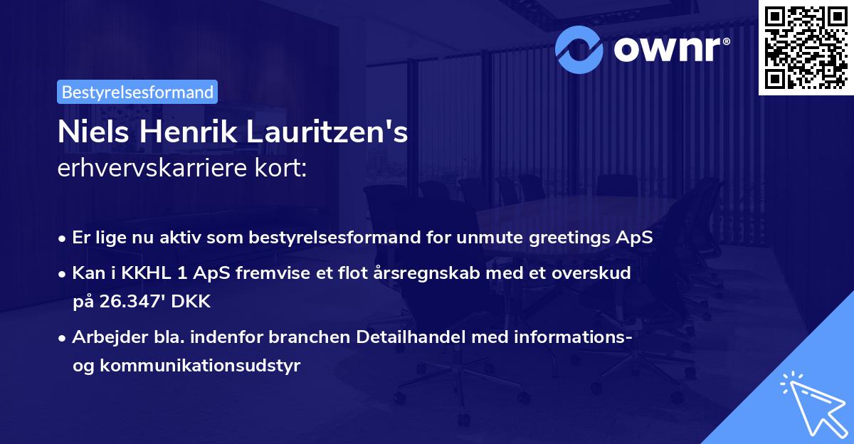 Niels Henrik Lauritzen's erhvervskarriere kort