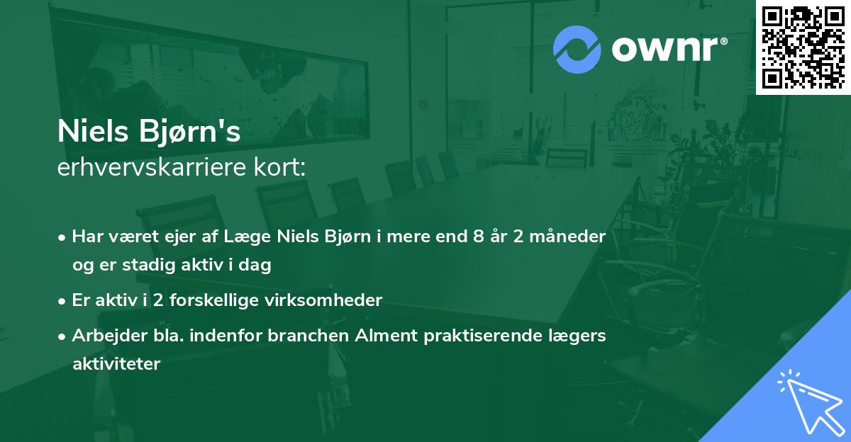 Niels Bjørn's erhvervskarriere kort