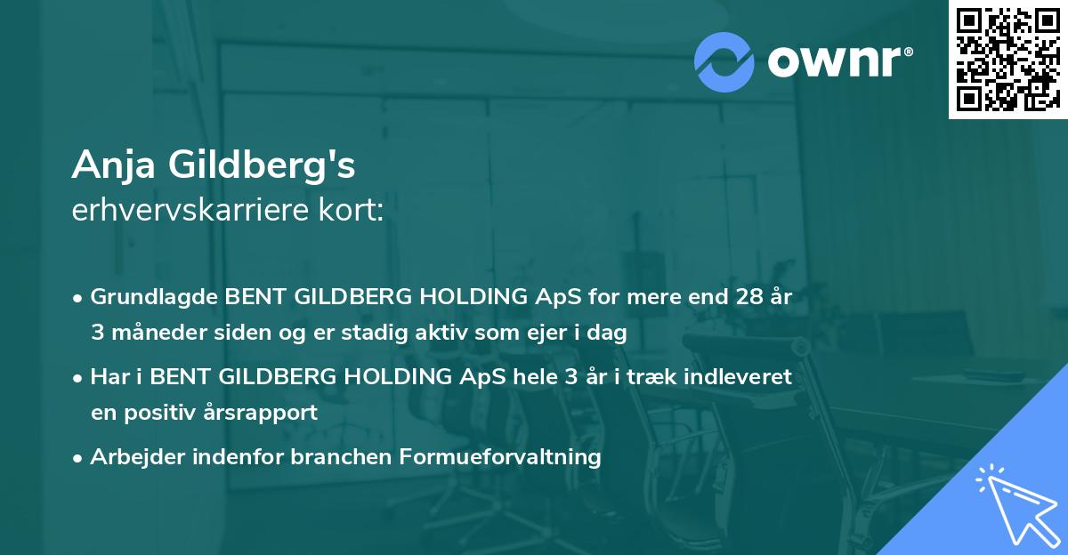 Anja Gildberg's erhvervskarriere kort