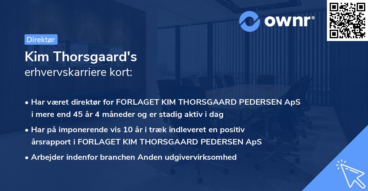 Kim Thorsgaard's erhvervskarriere kort