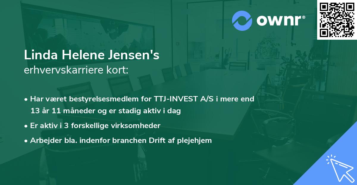 Linda Helene Jensen's erhvervskarriere kort