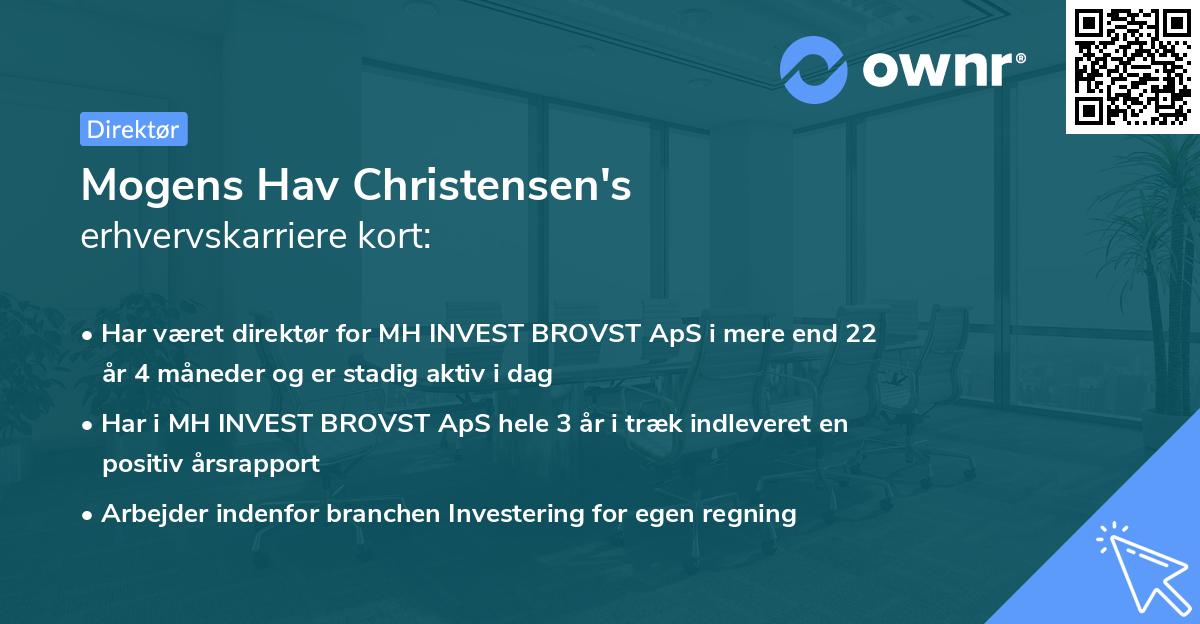Mogens Hav Christensen's erhvervskarriere kort