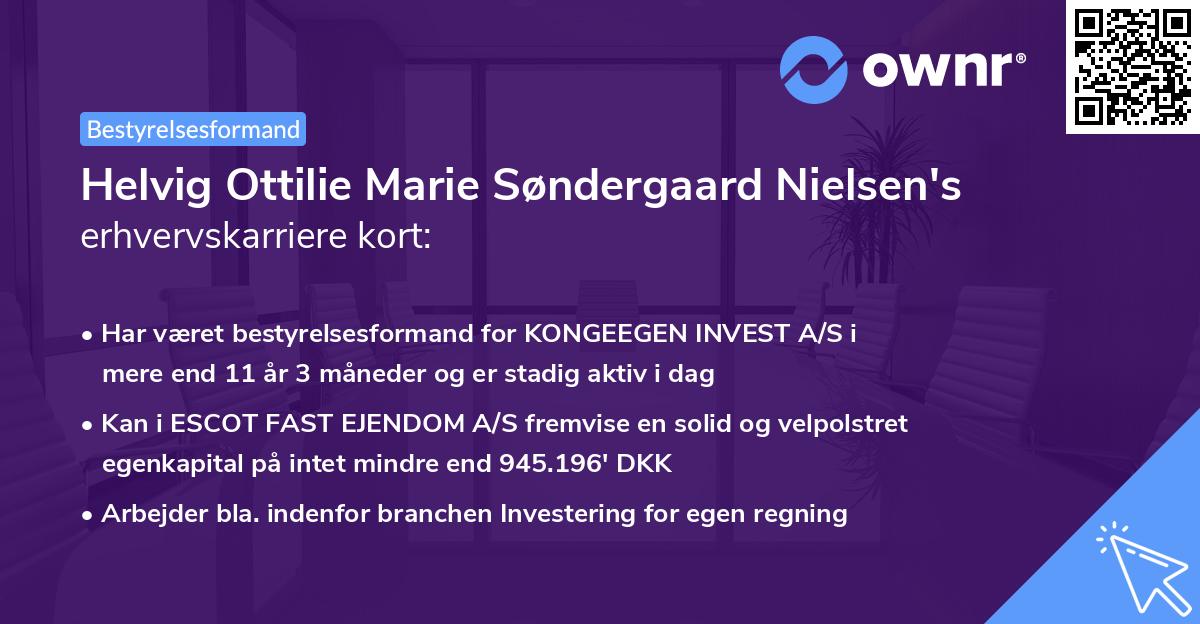 Helvig Ottilie Marie Søndergaard Nielsen's erhvervskarriere kort