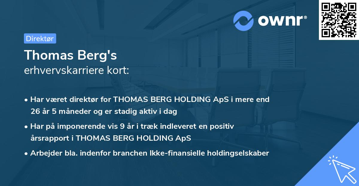 Thomas Berg's erhvervskarriere kort
