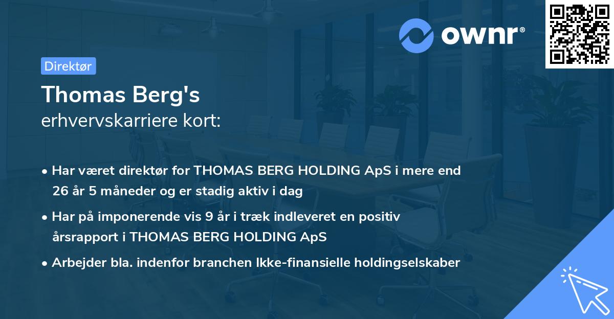 Thomas Berg's erhvervskarriere kort