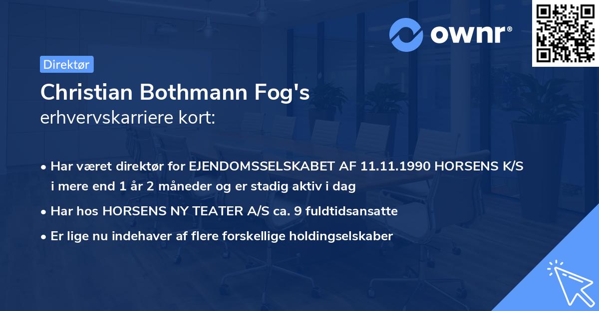 Christian Bothmann Fog's erhvervskarriere kort