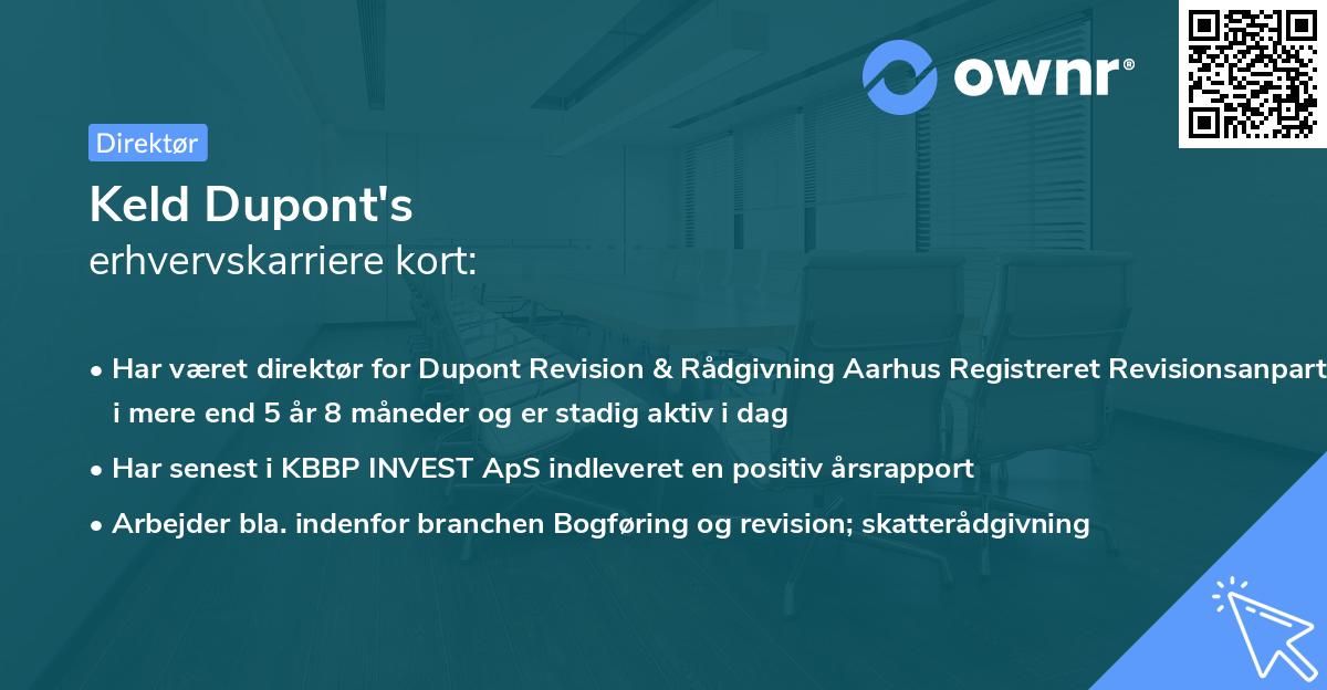 Keld Dupont's erhvervskarriere kort