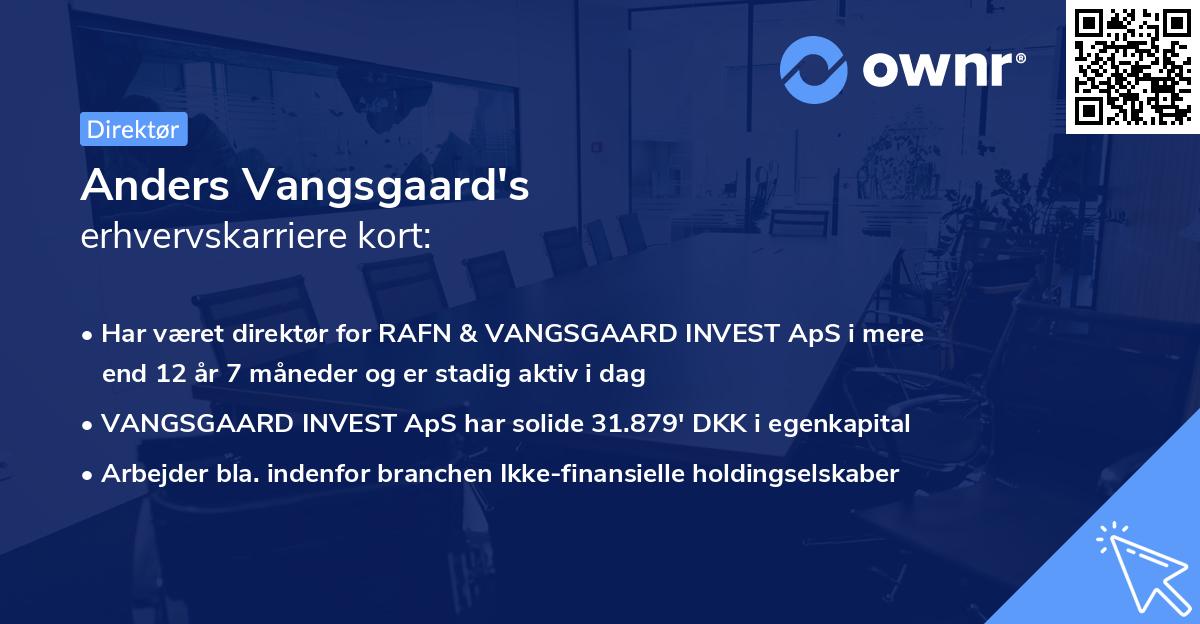 Anders Vangsgaard's erhvervskarriere kort