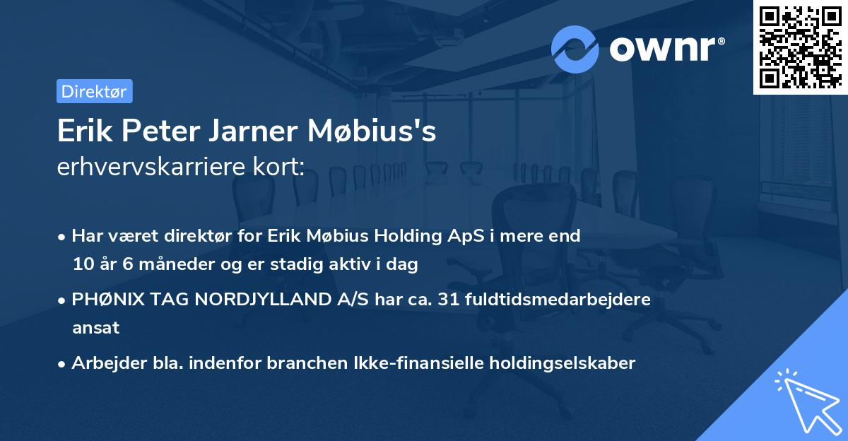 Erik Peter Jarner Møbius's erhvervskarriere kort