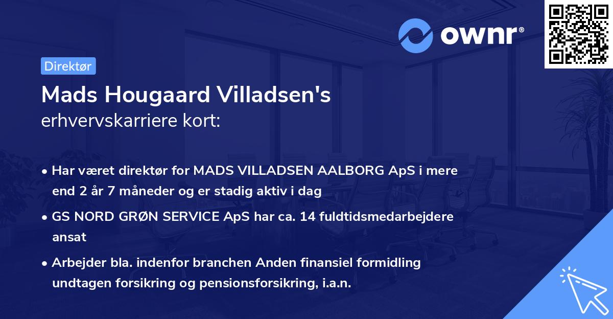 Mads Hougaard Villadsen's erhvervskarriere kort