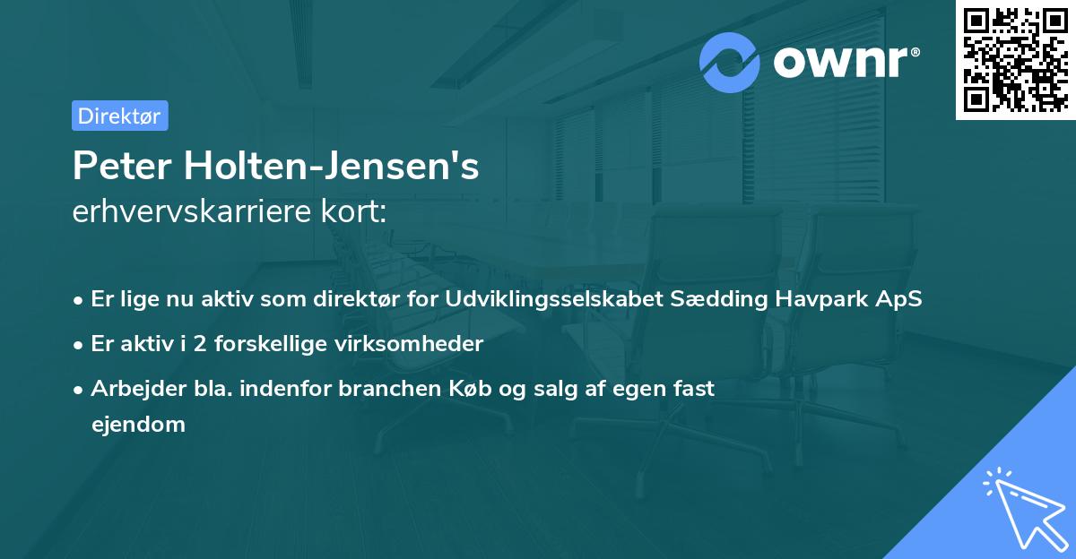 Peter Holten-Jensen's erhvervskarriere kort