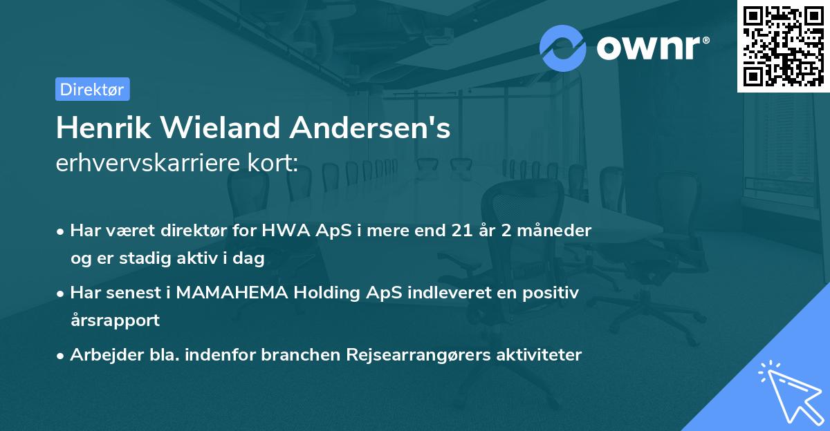Henrik Wieland Andersen's erhvervskarriere kort