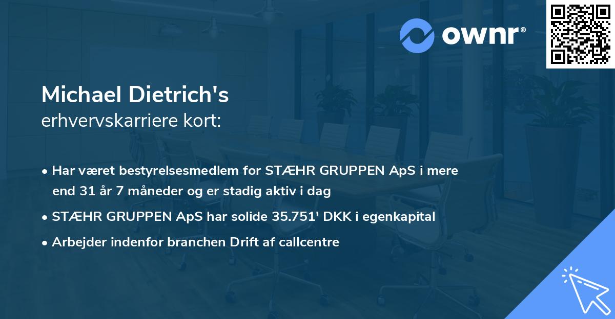 Michael Dietrich's erhvervskarriere kort
