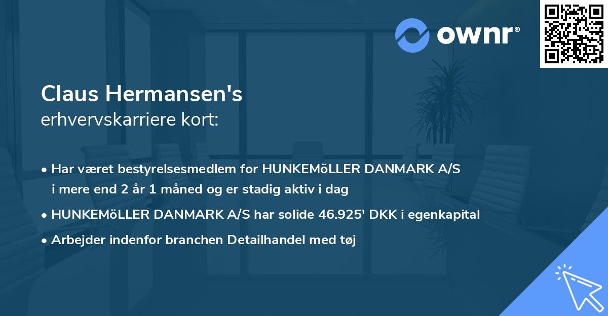 Claus Hermansen's erhvervskarriere kort