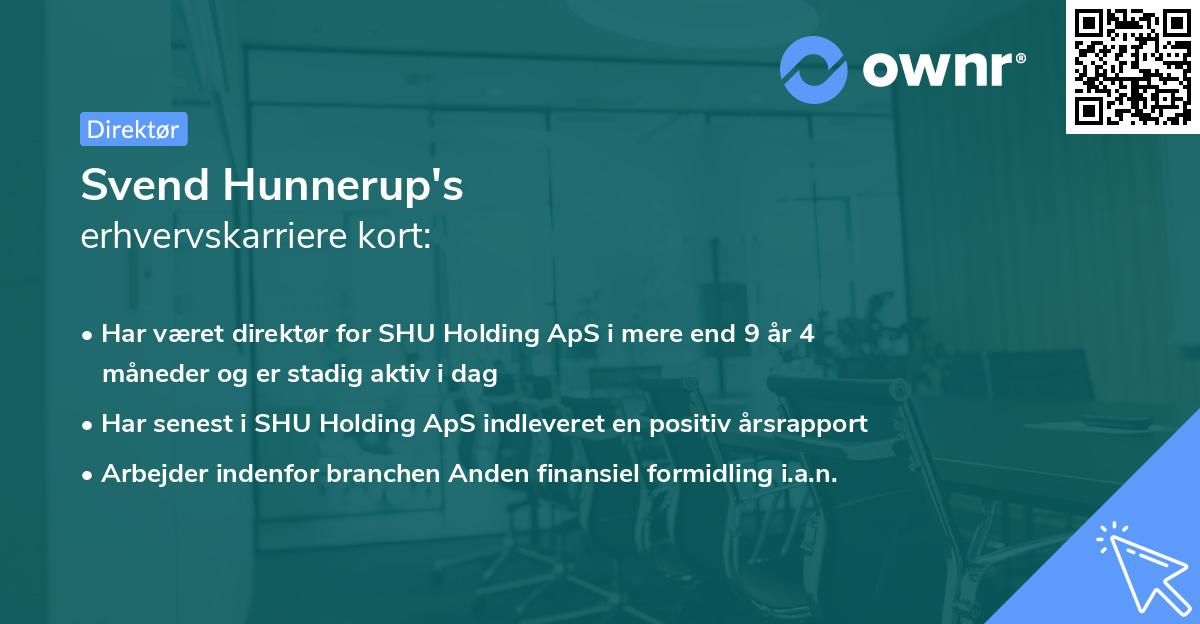 Svend Hunnerup's erhvervskarriere kort