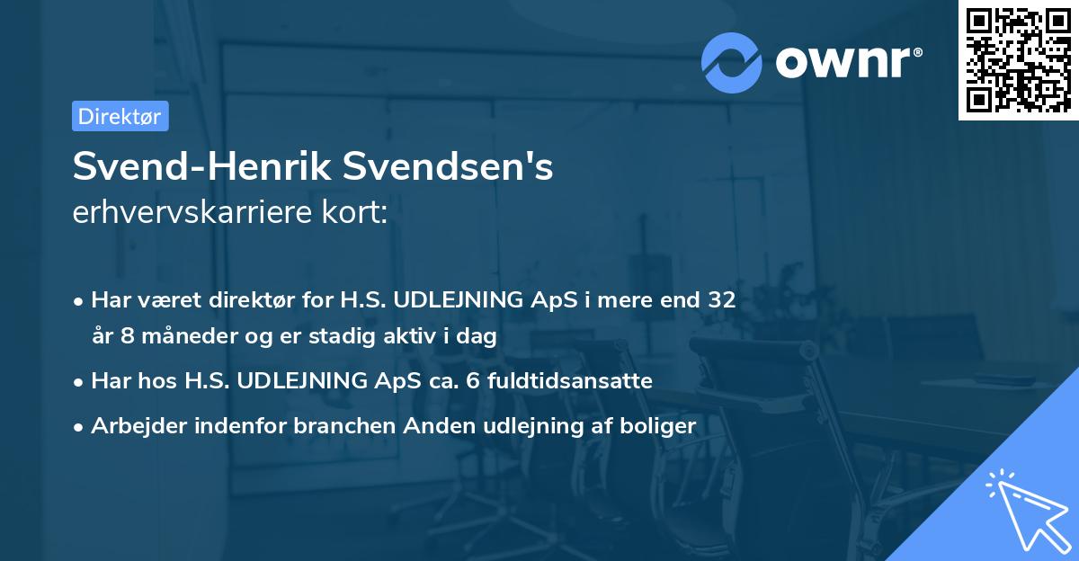 Svend-Henrik Svendsen's erhvervskarriere kort
