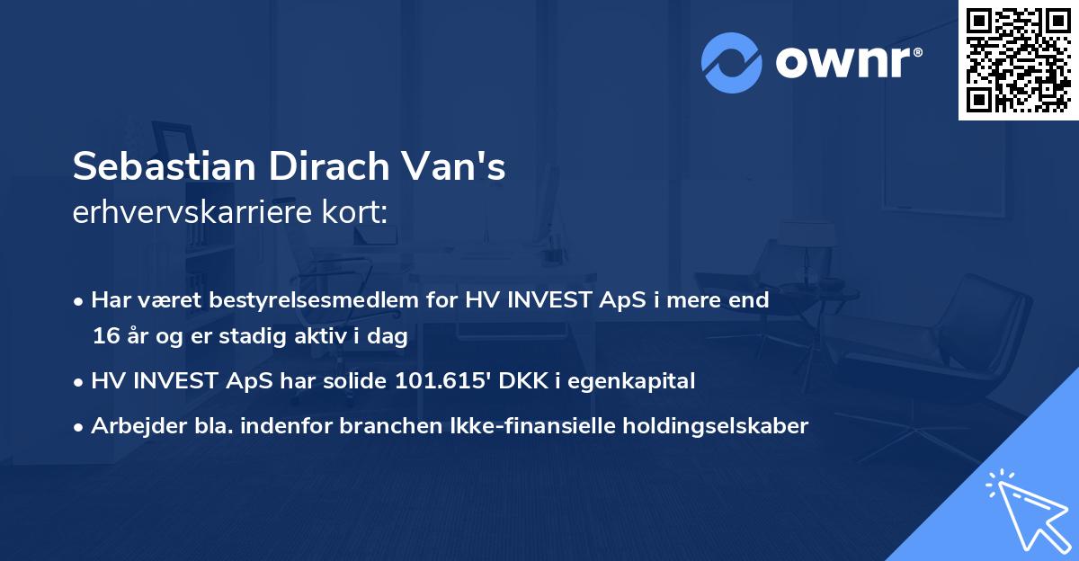 Sebastian Dirach Van's erhvervskarriere kort