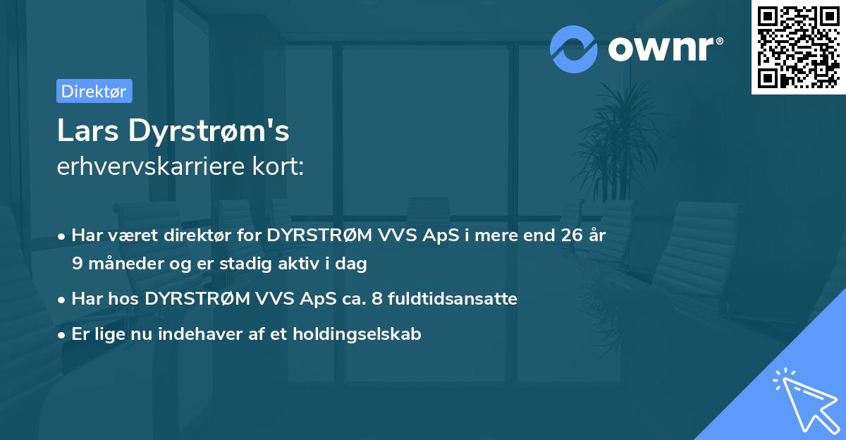 Lars Dyrstrøm's erhvervskarriere kort