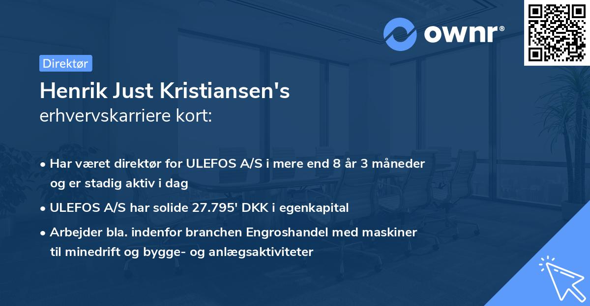 Henrik Just Kristiansen's erhvervskarriere kort