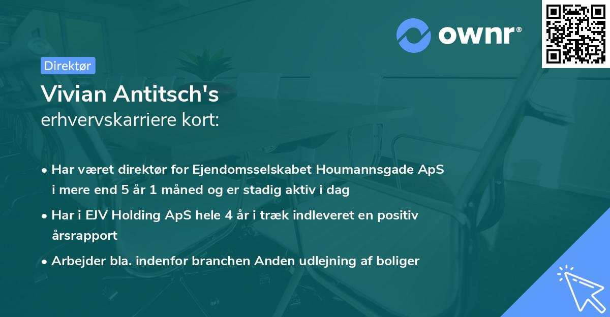 Vivian Antitsch's erhvervskarriere kort