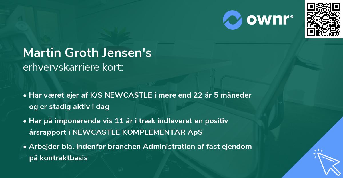 Martin Groth Jensen's erhvervskarriere kort